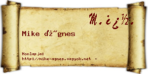 Mike Ágnes névjegykártya
